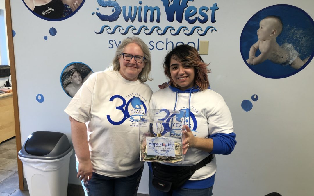 SwimWest’s Birthday Wrap-Up: $500 to Hope Floats Foundation